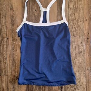 Navy blue racerback tank top